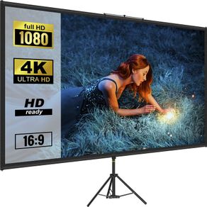 60 70 80 90 100 110 Inch Tripod Projector Screen With Stand 16:9 4K HD Portable Home Cinema for Indoor & Outdoor Projection