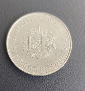 Queen and Philip 25th wedding anniversary Coin Free  postage