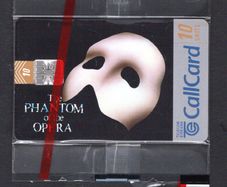 1998 Ireland 10 unit Andrew Lloyd Webber's The Phantom of the Opera musical (Schlumberger SC7 chip) Call Card Mint in Packaging. Telecom Eireann Card Number 1223