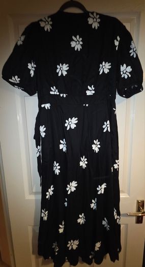 Monochrome Floral Wrap Dress.