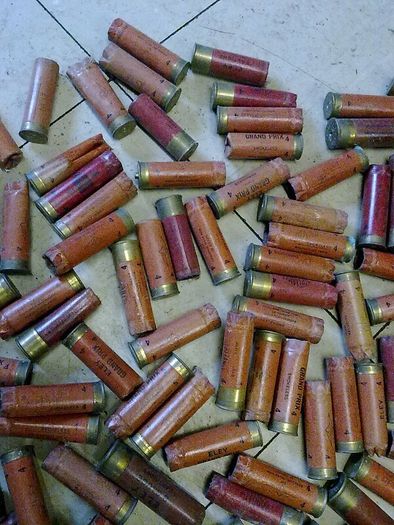 Large quantity of old cardboard cartridges