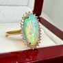 Opal Lab-Grown Diamond Halo Ring Image 10
