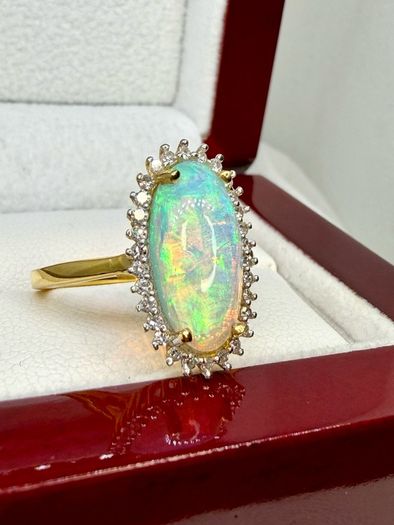 Opal Lab-Grown Diamond Halo Ring