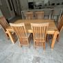 oak extendable dining table + 8 chairs Image 2
