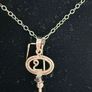 silver key on chain with genuine sapphire Image 5