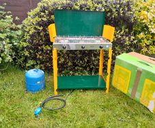 Camping mini kitchen with wind shield gas and regulator