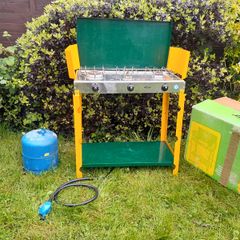 Camping mini kitchen with wind shield gas and regulator