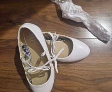 White flat communion kids shoes