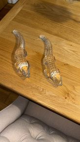 Pair of Rare Waterford Crystal 11.5 inch Crocodiles