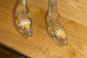Pair of Rare Waterford Crystal 11.5 inch Crocodiles