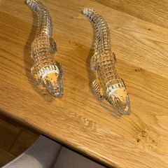 Pair of Rare Waterford Crystal 11.5 inch Crocodiles