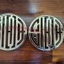 Vintage Solid Brass Chinese Shou Longevity Trivets Hot Plates Matching Pair Image 3