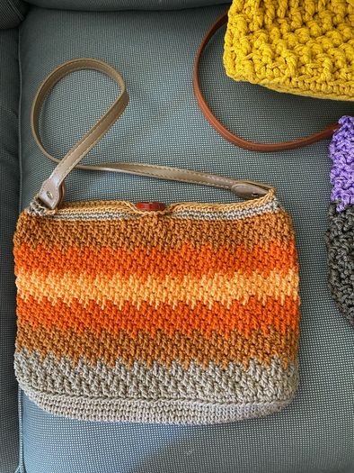 Handmade crochet macrame shoulder bags