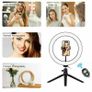 10" LED Ring Light Studio Video Dimmable Make up Lamp + Tripod Stand Selfie Flashes Accessories Ring Light Image 4