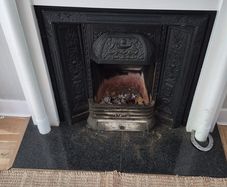 Victorian Fireplace + Wooden Surround