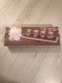 Christmas 4 piece glass tealight set