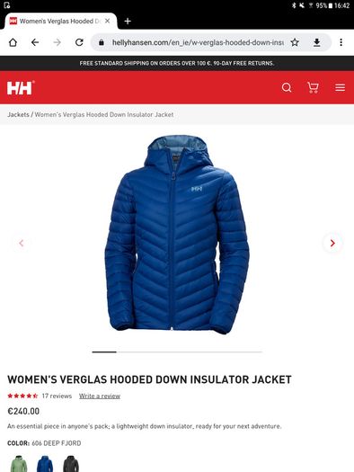 Helly Hansen - Verglas Hooded Down Insulator Jacket - Size S UK 8 - BNWT RRP 240