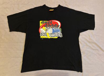 Official The Simpsons Homer Simpson "Duff Daddy" Black Graphic T-Shirt - Size Large