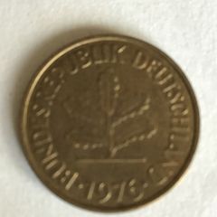 1976 Germany 5 Pfennig coin