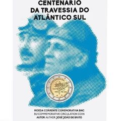 Portugal 2 Euro Commemorative Coin 2022 - 100th Anniversary of the First Crossing of the South Antarctic by Plane BU. Blister Card.