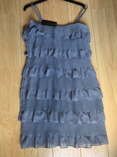 Grey Ruffle Dress BNWT