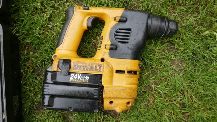 Dewalt DC222 SDS Cordless Drill 24V With 2 Battery and Box  in working order