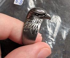 Mens Hawk/Eagle Steel Ring