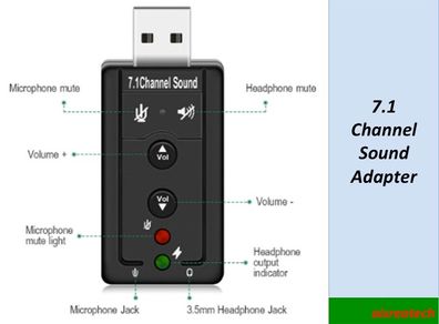 USB Virtual 7.1 Channel sound Adapter
