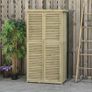 87 x 47 x 160cm Wooden Garden Storage Shed, Sheds & Outdoor Storage with Asphalt Roof & 2 Large Wood Doors with Lock, Sand Brown Image 4