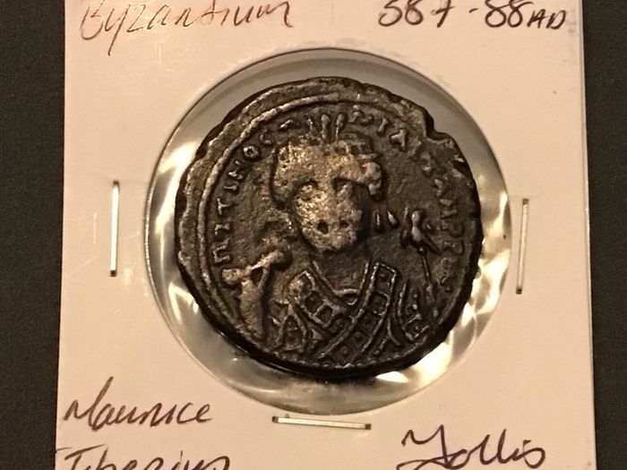 Byzantine Empire Emperor Maurice Tiberius 587 AD Follis