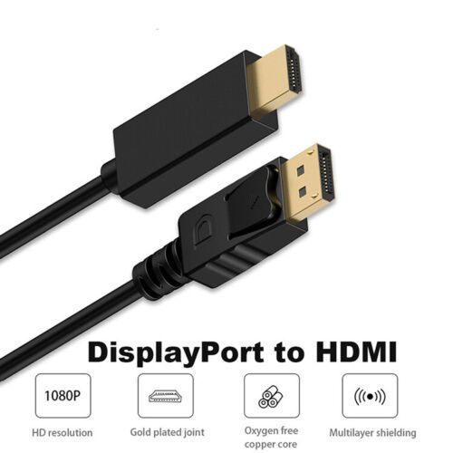 1.8M Display Port To HDMI Cable Converter Laptops/Pcs Compatible Dell/HP