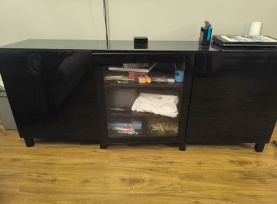 Cabinet/TV unit - Black tempered glass