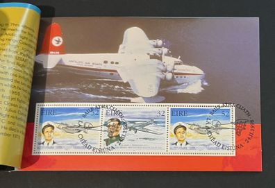 1998 Ireland Pioneers of Irish Aviation Commemorative Stamps Booklet with Dublin First Day of Issue Pictorial Cancel. Hibernian HB63