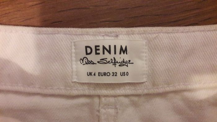 Miss Selfridge white denim skirt size uk4