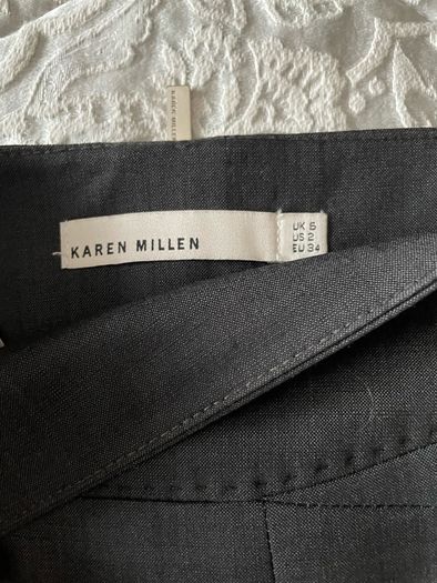 Karen Millen grey wool skirt size 6 new