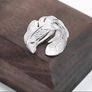 Adjustable Silver Feather Ring Image 6