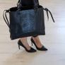 Stylish Black Large Capacity Faux Leather Handbag - BRAND NEW Image 7