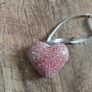 Decorative Heavy Solid  Glass and Ceramic Heart on a ribbon Image 2