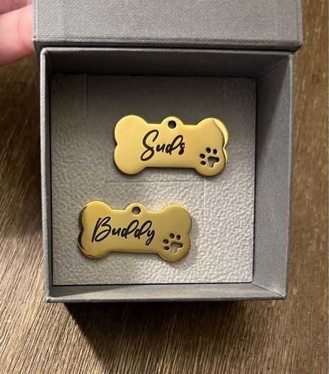 Personalised Engraved Gold Dog tag