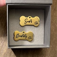 Personalised Engraved Gold Dog tag