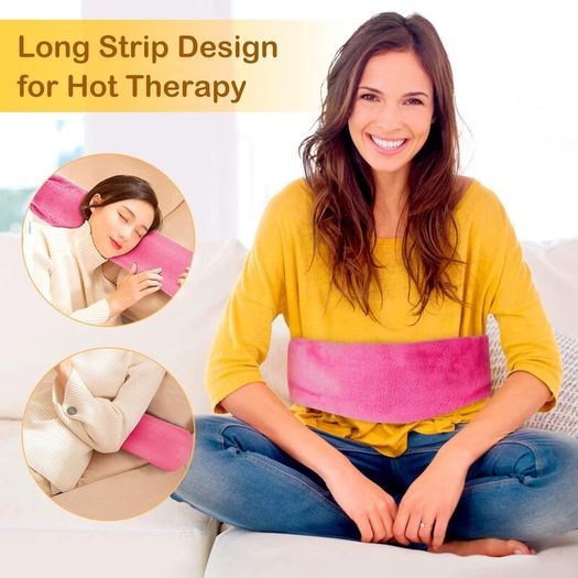 Long Hot Water Bottle, 2L Hot Water Bottle with Soft Plush Cover, Extra Long Hot Water Bag for Neck, Waist, Back, Legs,Shoulder, Warm Gift for Women Men Kids