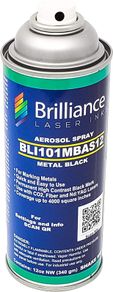 Brilliance Laser, BLI101MBAS12-Metal Marking Spray Can Black-12oz-CO2/Fiber/YAG