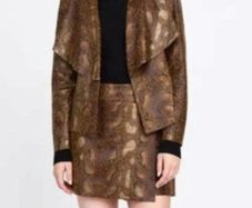 Zara python/snakeskin blazer & skort co-ordinate bnwt