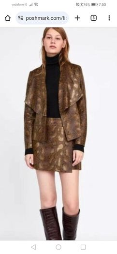 Zara python/snakeskin blazer & skort co-ordinate bnwt
