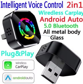 Wireless Android Auto & CarPlay Adapter 2-in-1, 2026 Upgraded UK Apple Car Play Dongle [Mini, Latency-Free, Auto Connect] Convert Wired to Wireless via USB-A/Type-C, Plug & Play, Fit for 2016+ Cars
