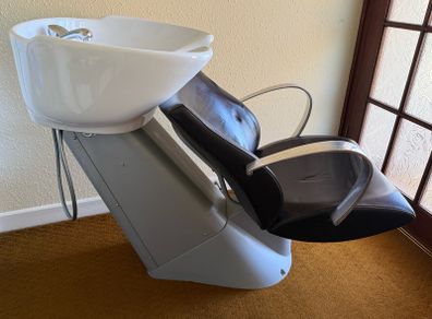 Hairdressing  wash basin and mirror unit