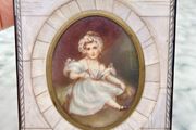 Antique miniature portrait of a lovely girl early 19th century