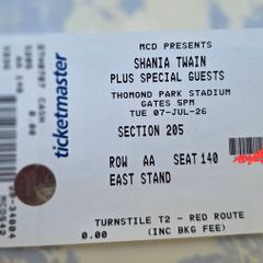 2x shania twain concert plus special guest