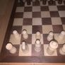 Wooden foldable chess set w checker pieces Image 3