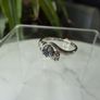 9ct White Gold Sapphire and Diamond Three Stone Crossover Ring, Size P Image 4